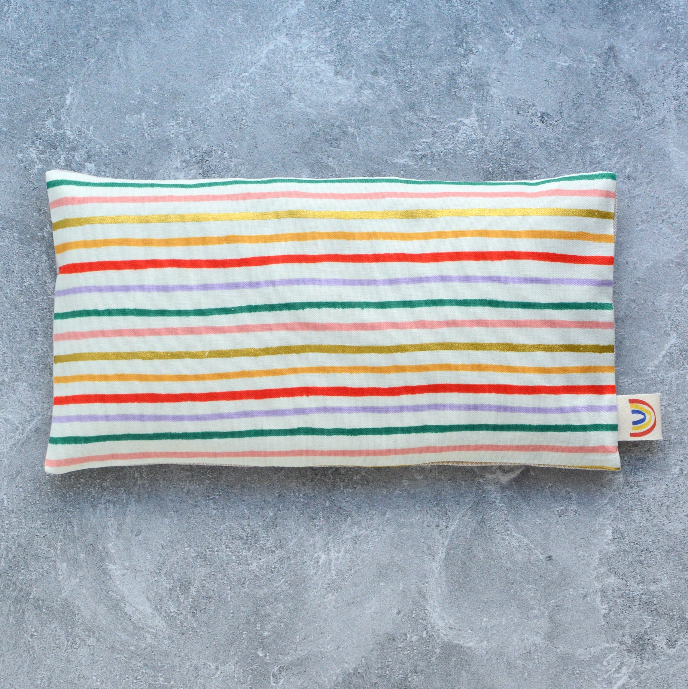 Pink & Lilac Rainbow Stripe Cotton Weighted Eye Pillow