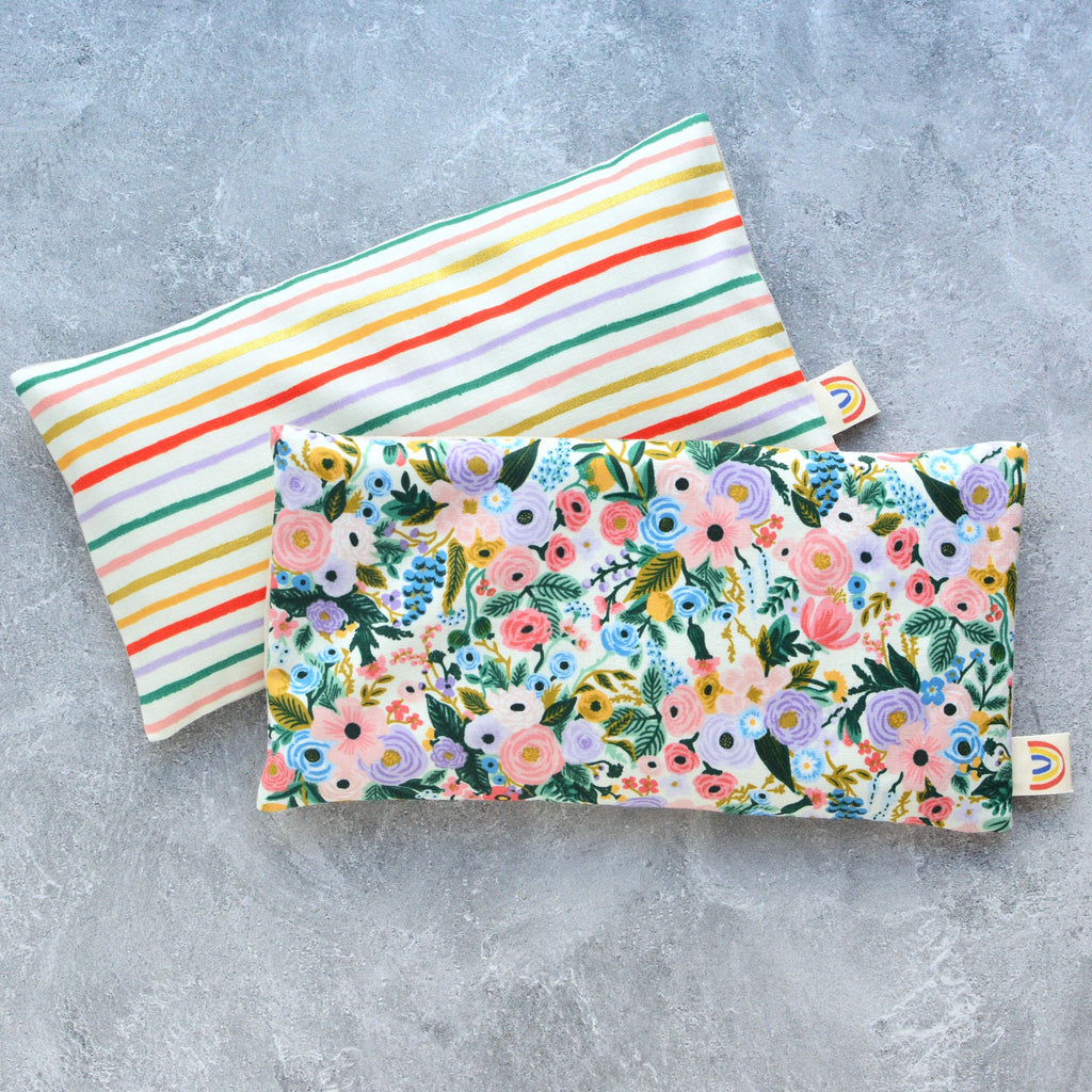 Pink & Lilac Rainbow Stripe Cotton Weighted Eye Pillow