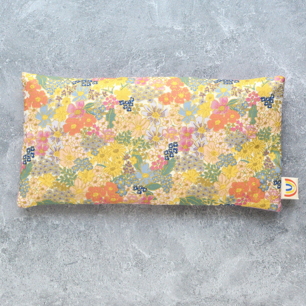 Mimi Floral in Blush Metallic Cotton Weighted Eye Pillow