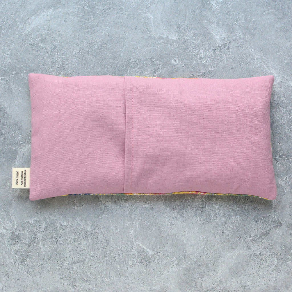 Mimi Floral in Blush Metallic Cotton Weighted Eye Pillow