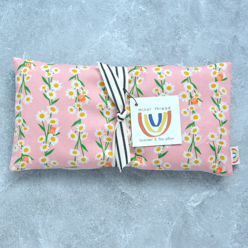 Daisy Chains in Pink Cotton Weighted Eye Pillow