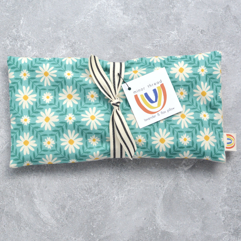 Floral Endpaper in Soft Teal Weighted Eye Pillow