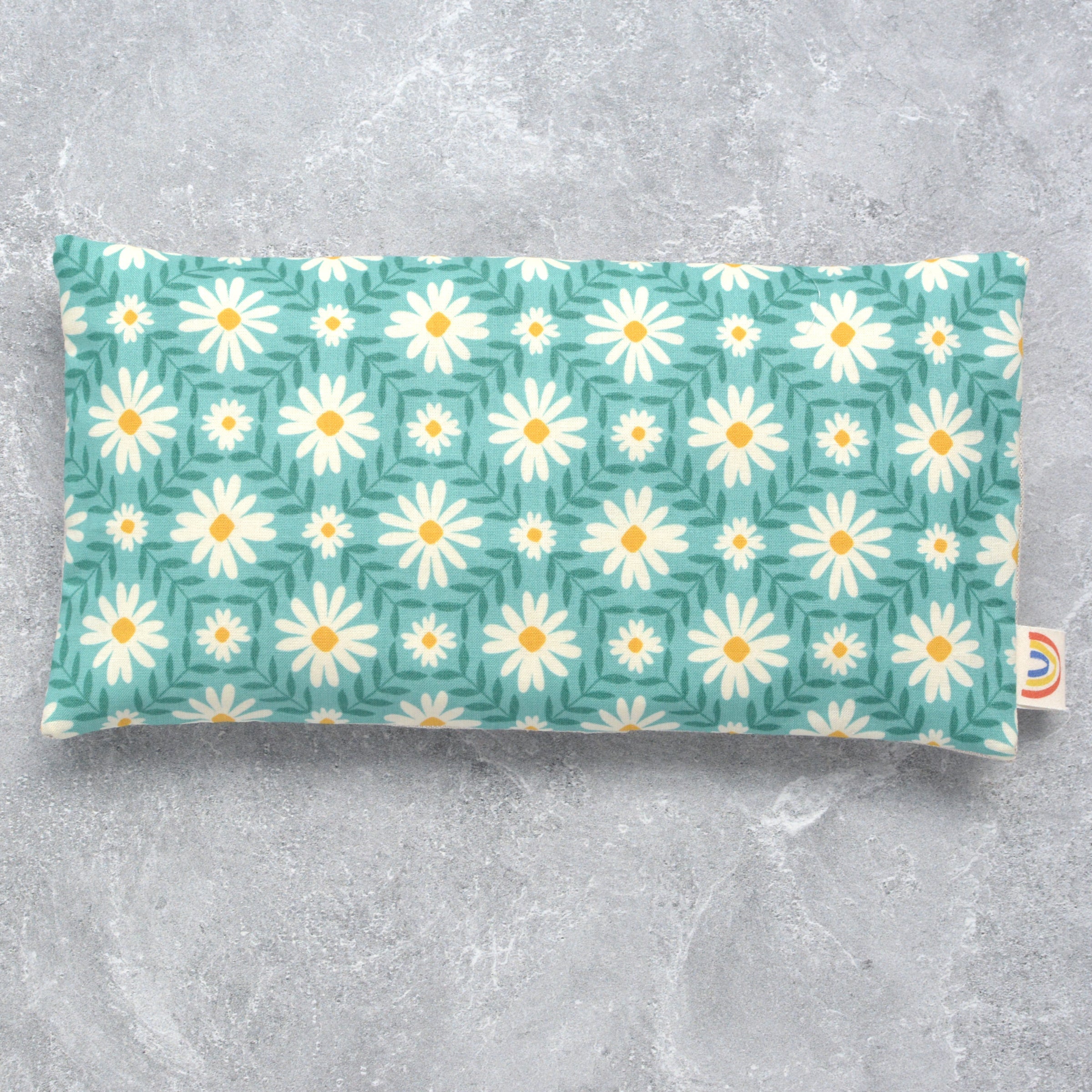 Floral Endpaper in Soft Teal Weighted Eye Pillow