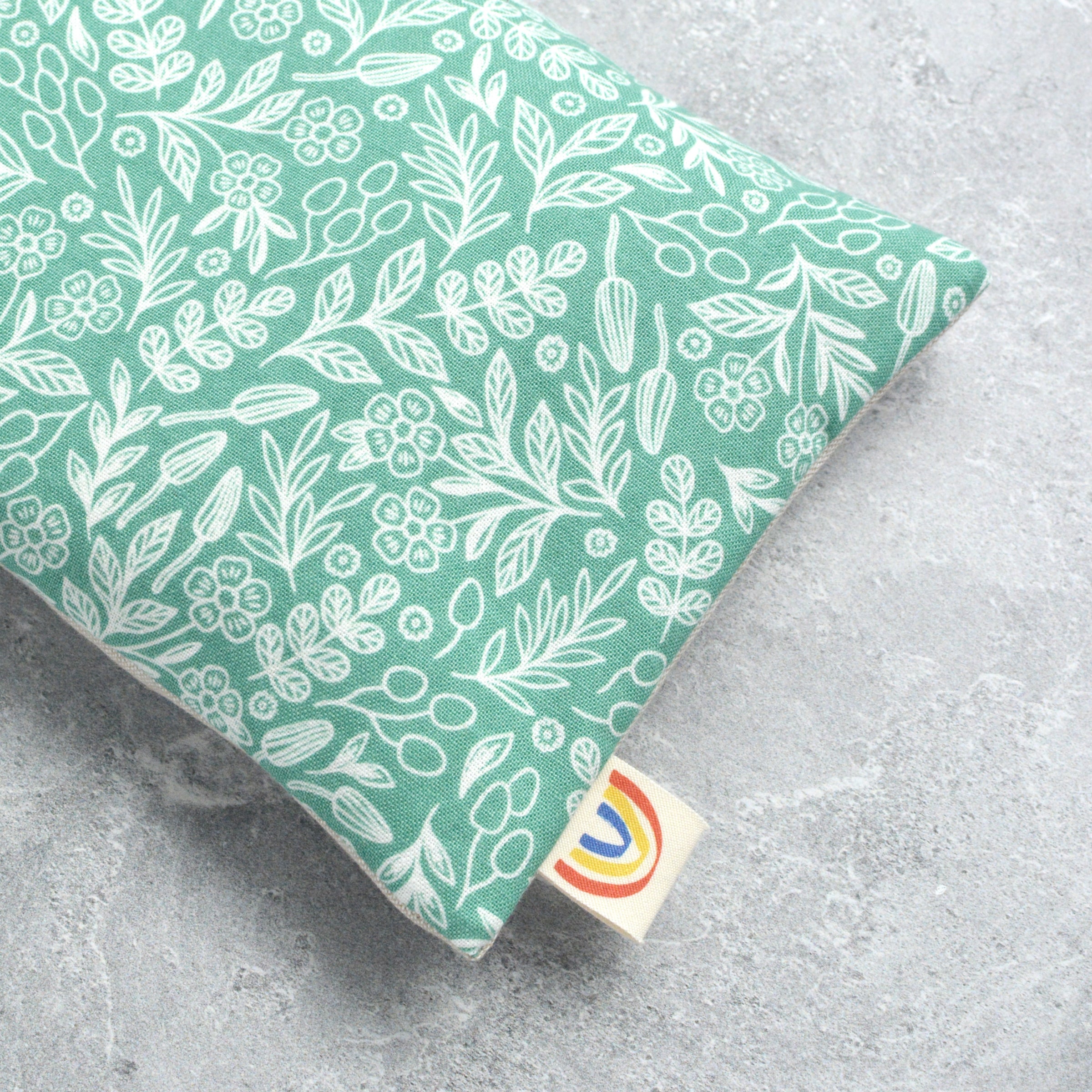 Soft Green Botanical & Mushrooms Weighted Eye Pillow