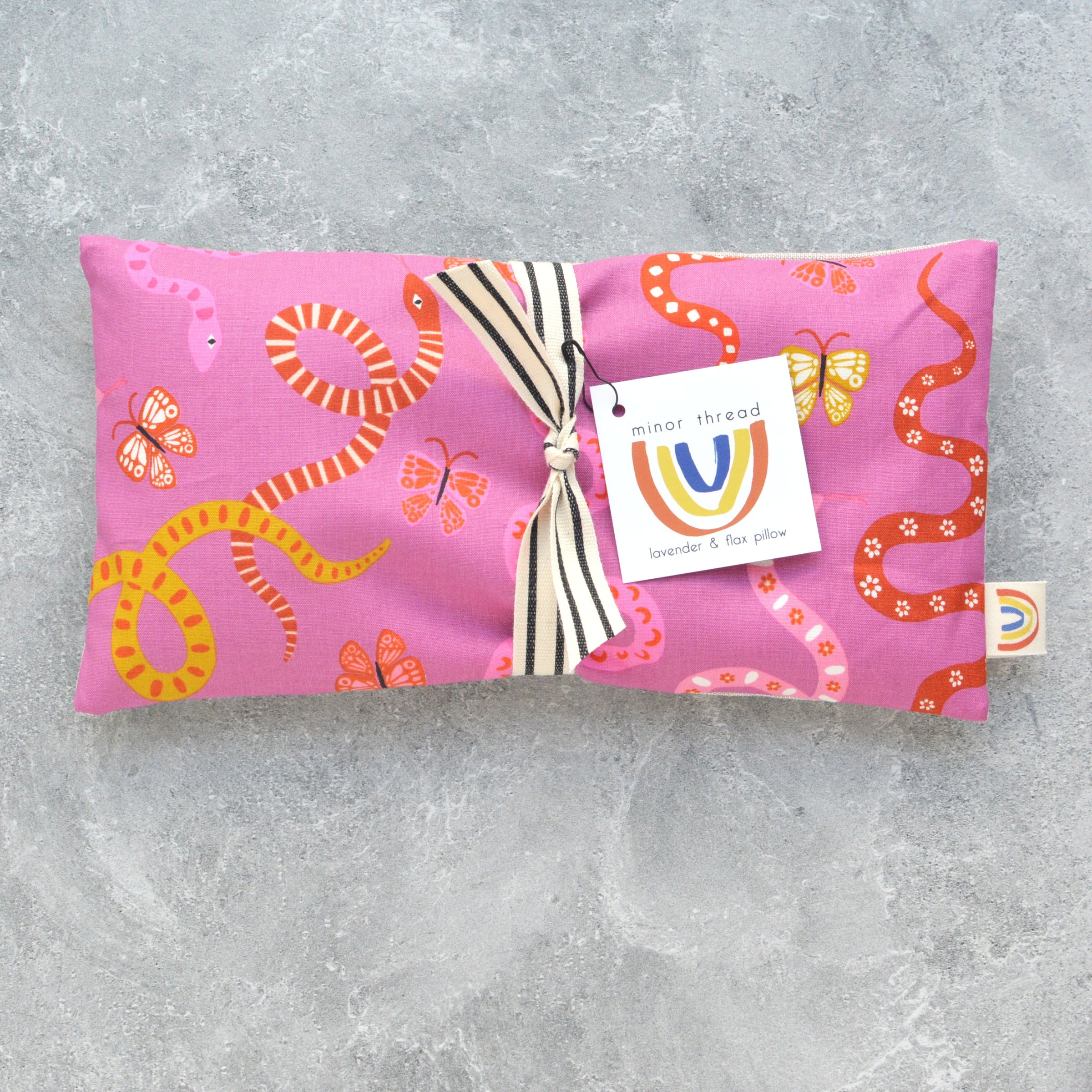 Lucky Snakes in Pink Oversized Eye Pillow