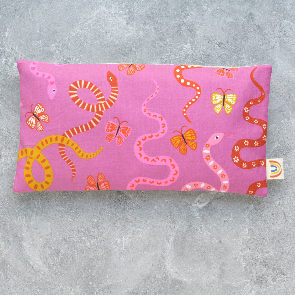 Lucky Snakes in Pink Oversized Eye Pillow
