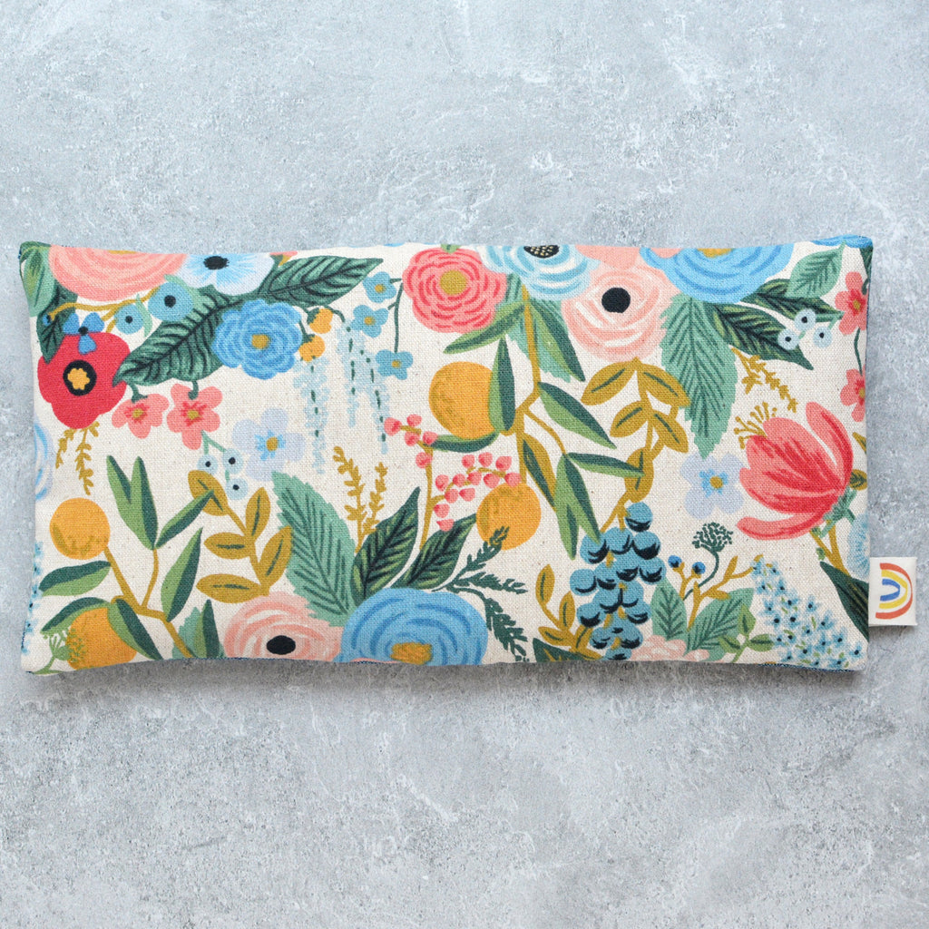 Garden Party Blue Canvas Weighted Eye Pillow