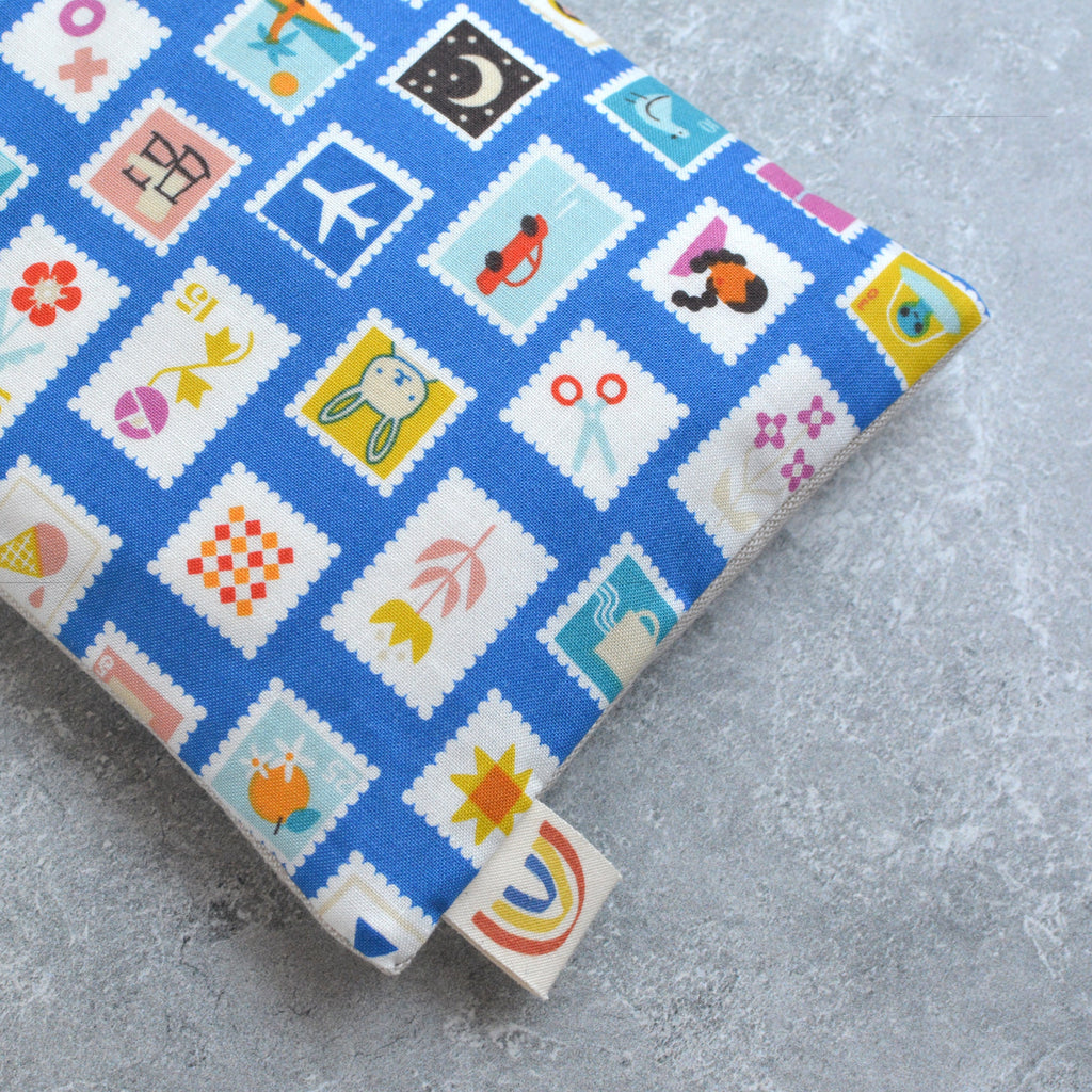 Stamp Icons in Royal Blue Weighted Eye Pillow
