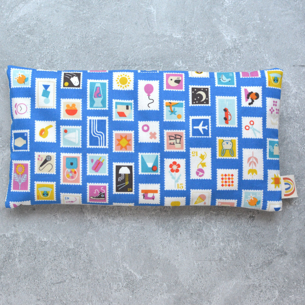 Stamp Icons in Royal Blue Weighted Eye Pillow