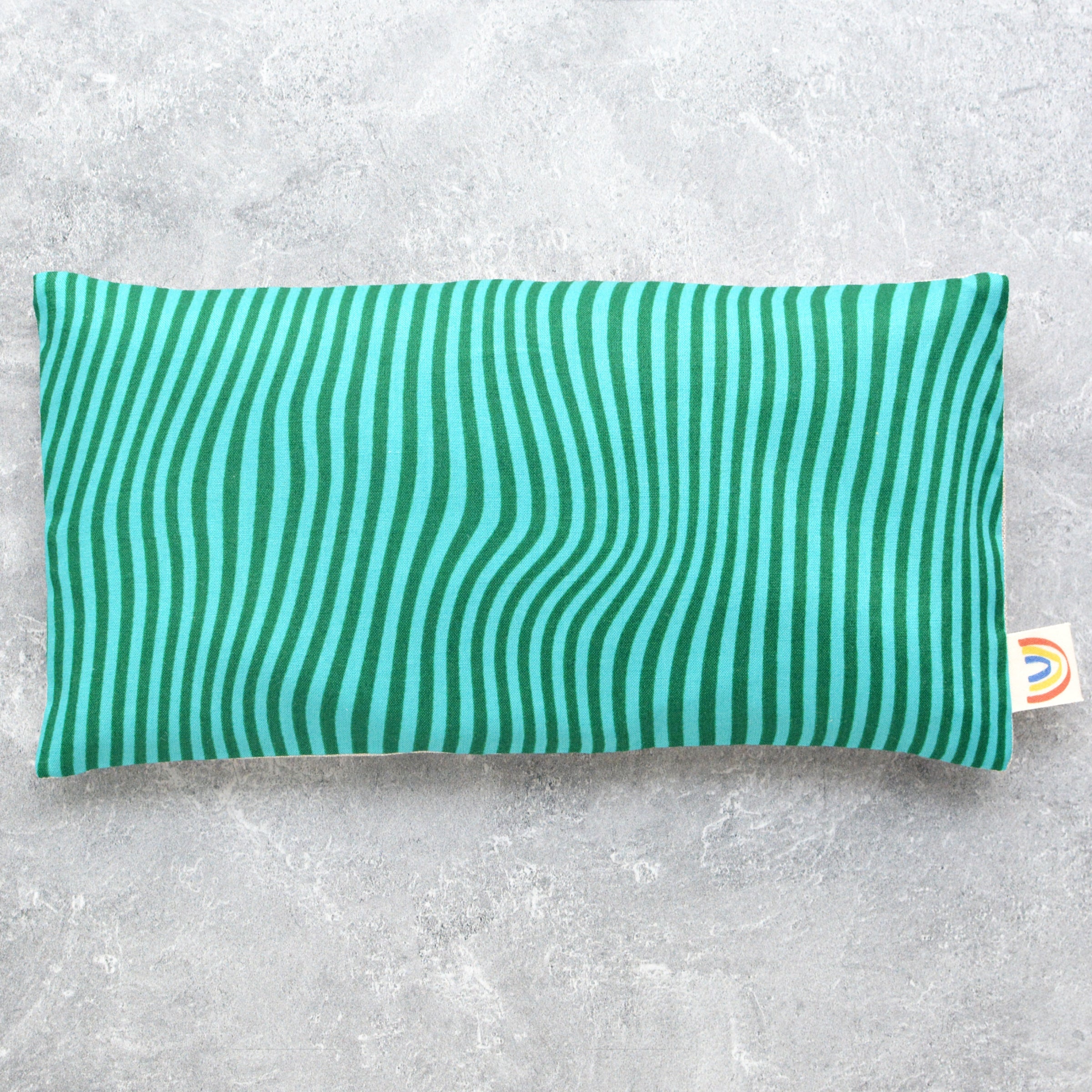 Blue & Greeen Wavy Stripes Weighted Eye Pillow