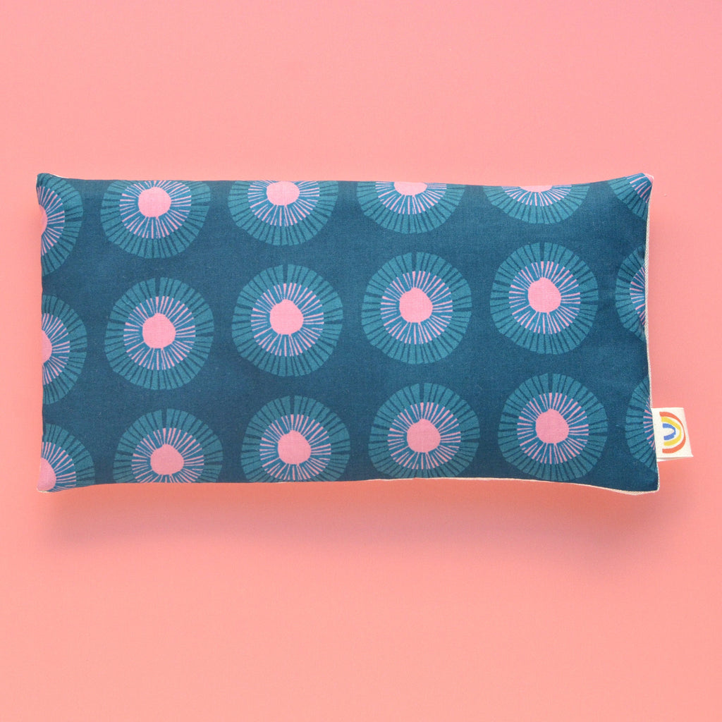Seaside Daisy in Navy and Pink Weighted Eye Pillow