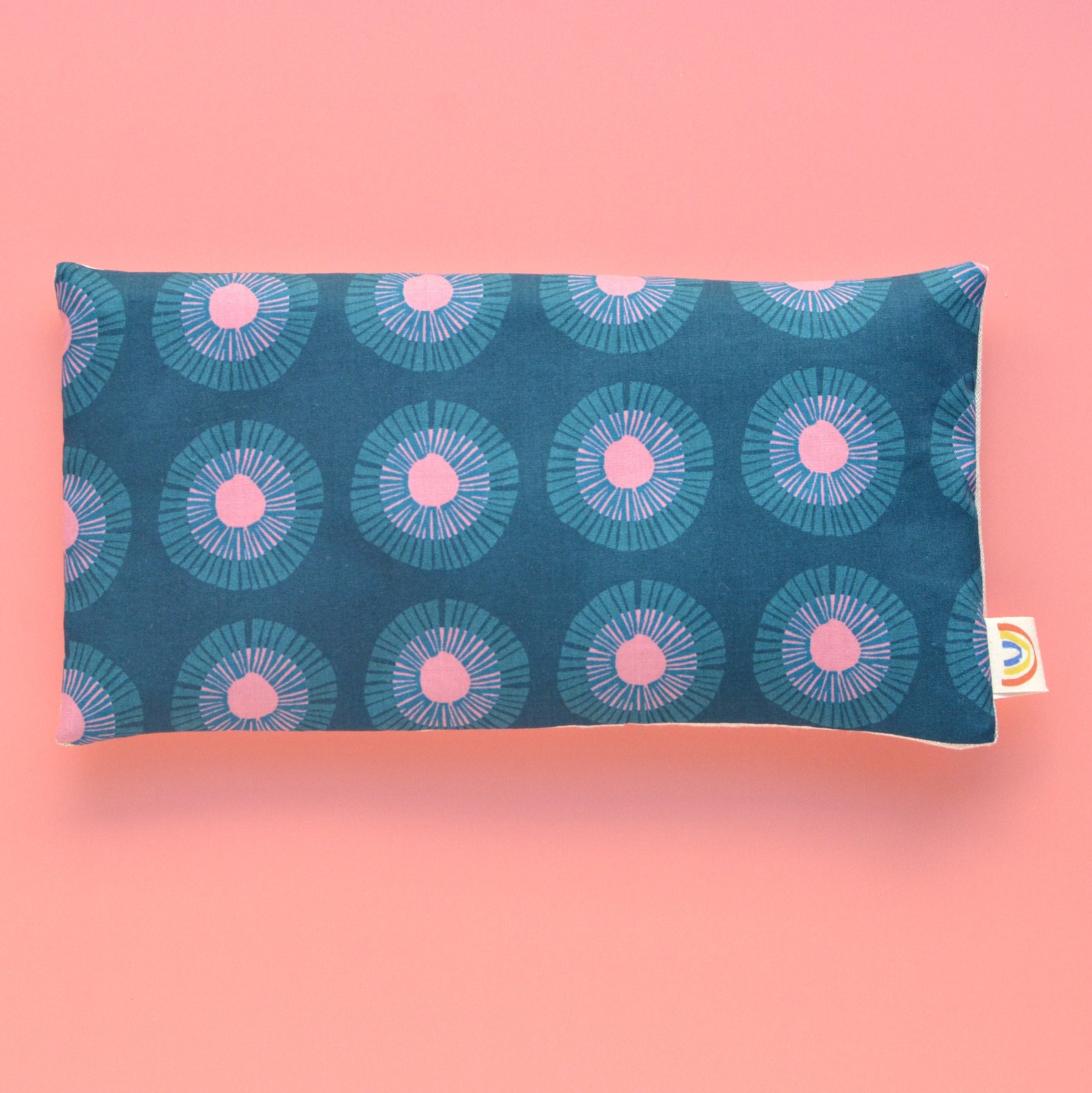 Seaside Daisy in Navy and Pink Weighted Eye Pillow