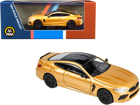 BMW M8 Coupe Ceylon Gold Metallic with Black Top 1/64 Diecast Model Car by Paragon-0