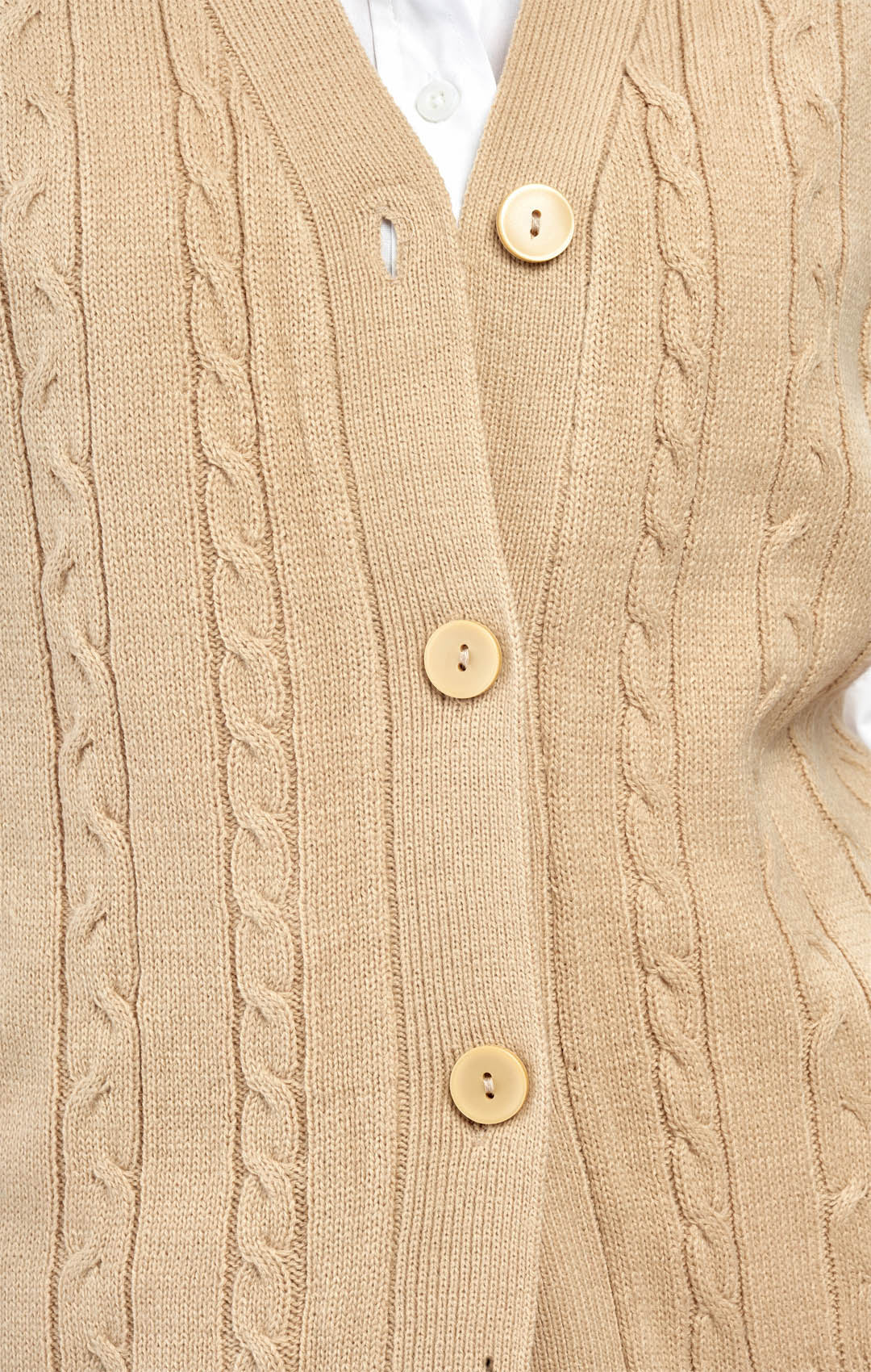 Womens Button Front Cable Knit Cardigan Sweater Vest