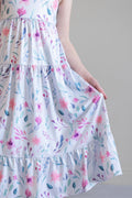 SALE Pastel Wildflowers Ruffle Maxi Dress