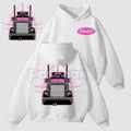 Peterbilt Pink Semi Truck 2-Sided Hoodie – Unique Trucker Pullover, Bold Graphic Apparel, Unisex