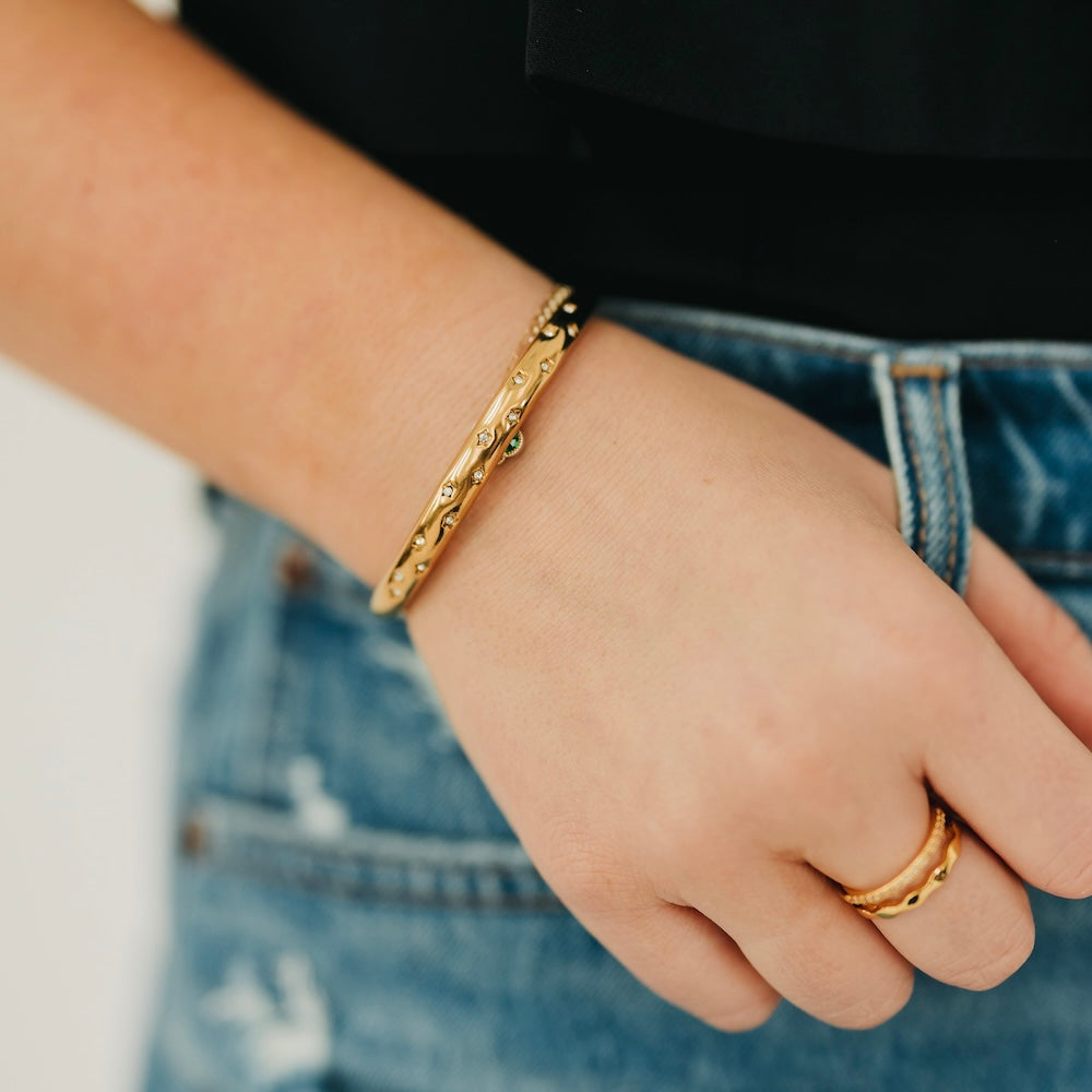 Pop of Sparkle Cuff Bangle - WATERPROOF