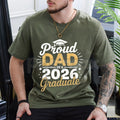 "Proud Dad of a 2026 Graduate" T-Shirt – Senior Class 2026 Graduation Graphic Tee, Premium 100% Cotton Commencement Top, Soft Lived-In Heavyweight Fatherhood Shirt, Made in USA