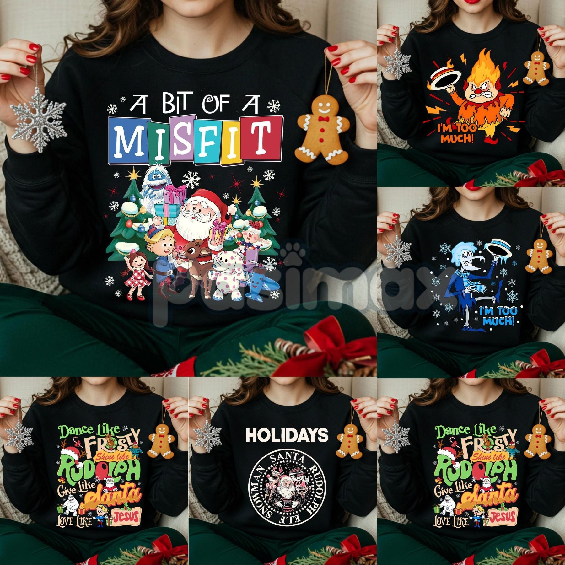 Rudolph and Friends Xmas Sweatshirt – Iconic Red Nosed Reindeer Holiday Crewneck