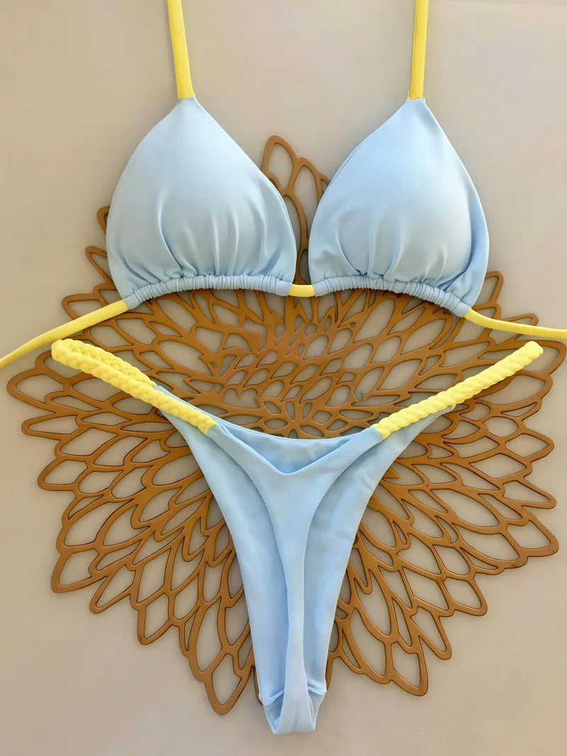 2026 New Micro Bikinis Push Up Women Swimsuits Sexy Swimwear Brazilian Bikini Set Thong Biquini Solid Swimsuit Summer Beachwear