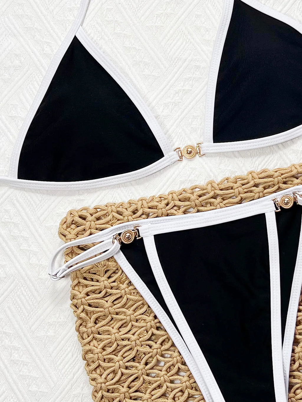 DEKA Brazilian Black White Micro Bikini Biquini Bandeau Padded Thong Swimsuit Women High Cut Bathing Suit Female Solid Monokini