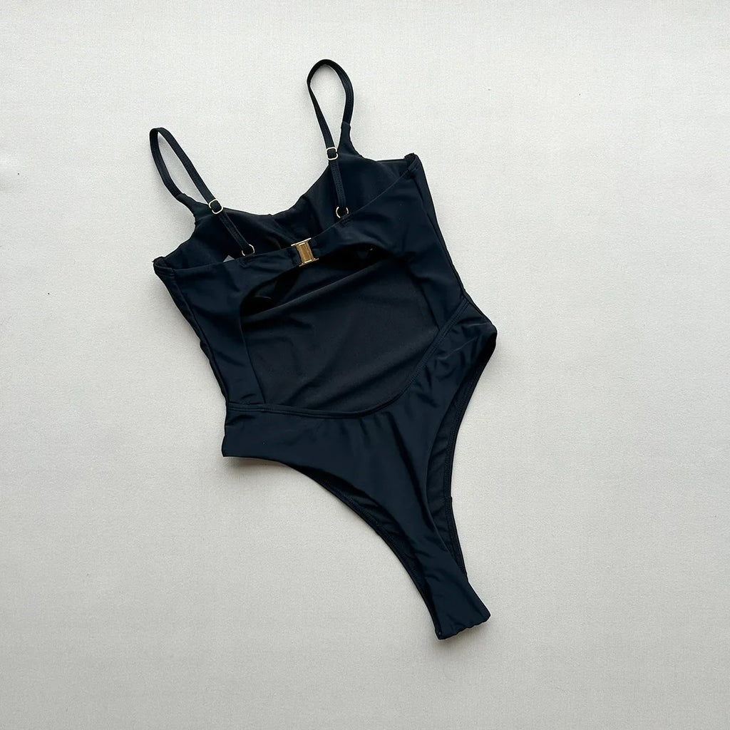 Vintage Black White Swimwear Women 2026 Sexy Push Up Underwire Slim Tummy Control One Piece Swimsuit Beach Bathing Suit Monokini