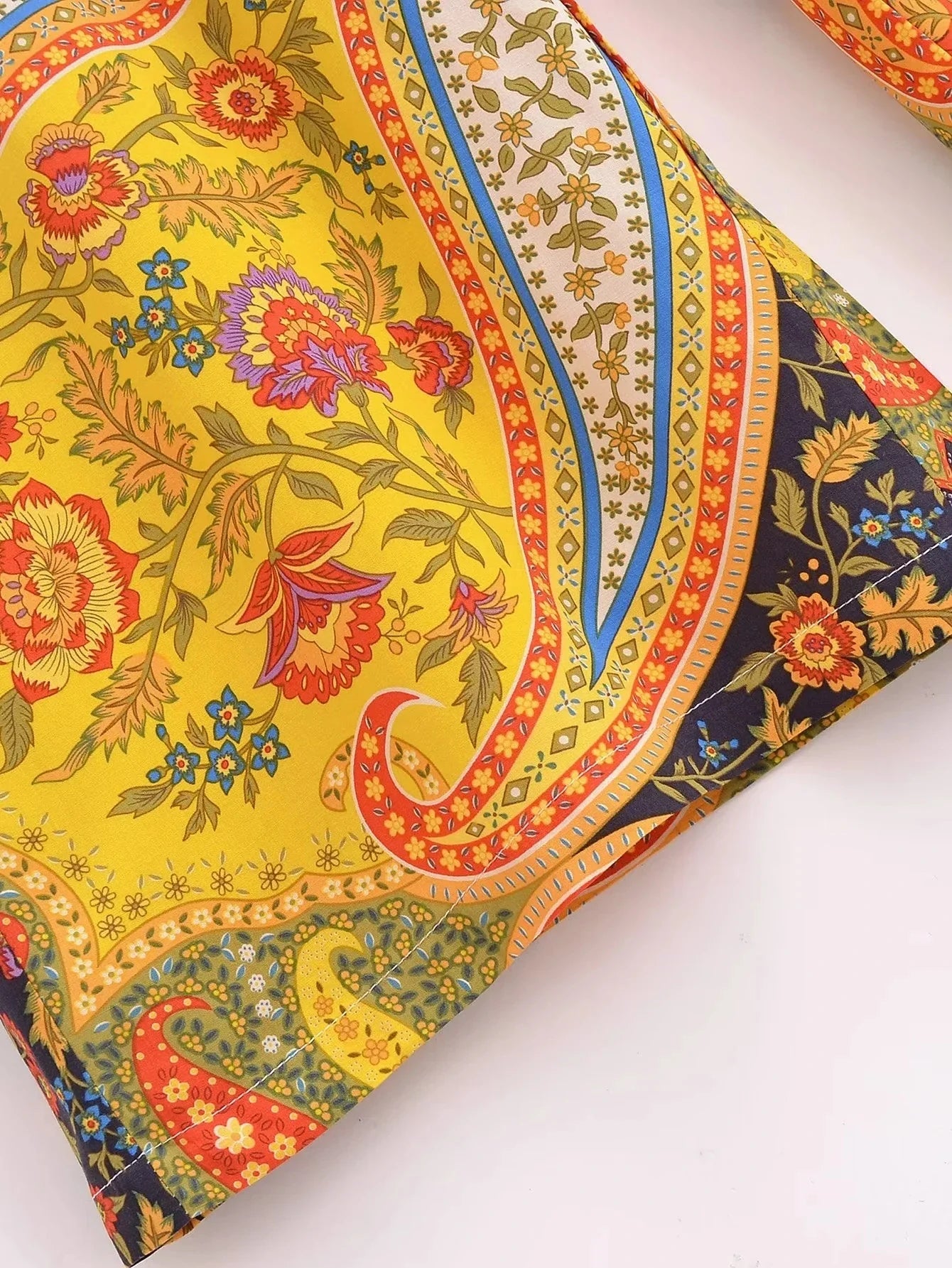 Paisley Print Bohemian Wide Leg Long Pants Jumpsuit Women Summer New Overalls Spaghetti Strap Loose Casual Boho Jumpsuit Tassel