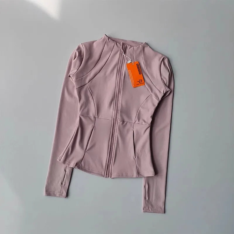 Women's High-End Yoga Suit with Standing Collar Long-Sleeved Sports Jacket for Running And Training Windproof Fitness Jacket