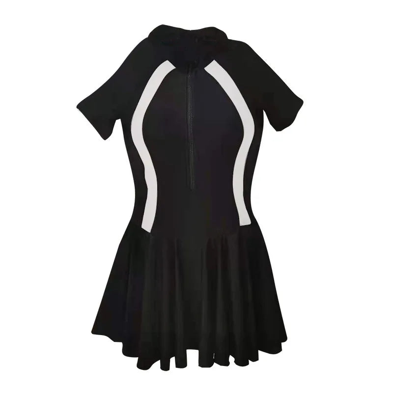 One Piece Swimsuit Skirt Style Plus Size Slimming and Belly Covering Style Hot Spring Bikini Swimsuit for Women