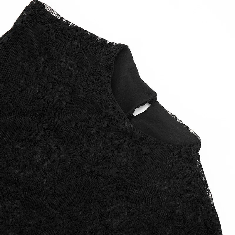 FDYOUI Women's Backless Sleeveless Bodysuits 2026 Summer Sexy Buttons Hollow Out Lace Jumpsuits Night Club Overalls Black Red