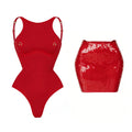 2026 2Pcs Sexy Women One Piece Swimsuit Female Swimwear Solid Biquini High Cut Monokini Push Up Swim Suits Bathingsuit Beachwear