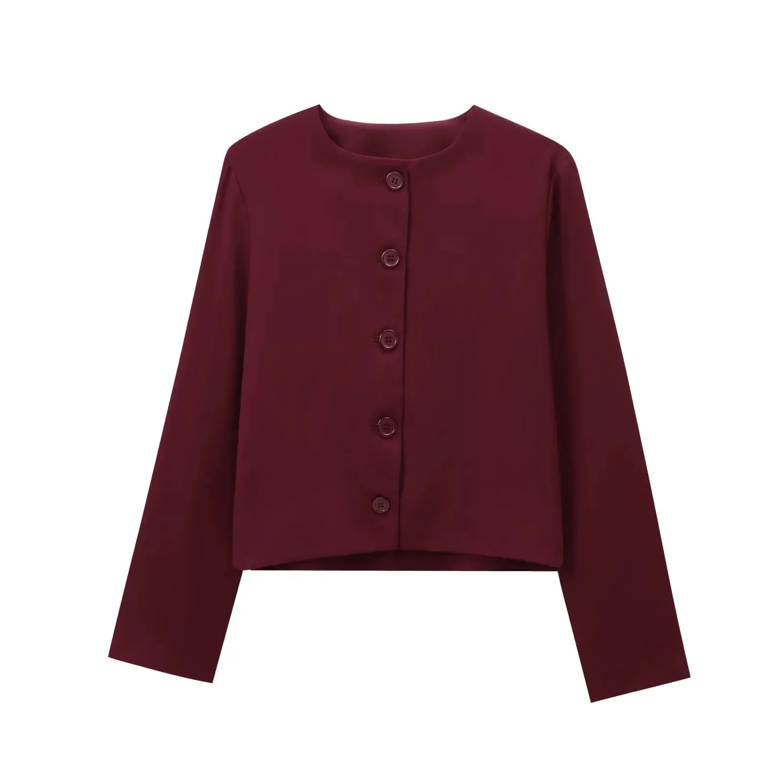 Foridol Solid O-neck Single Breasted Black Blazer Coat Women Autumn Winter Short Jacket Office Lady Vintage Buttons Veste