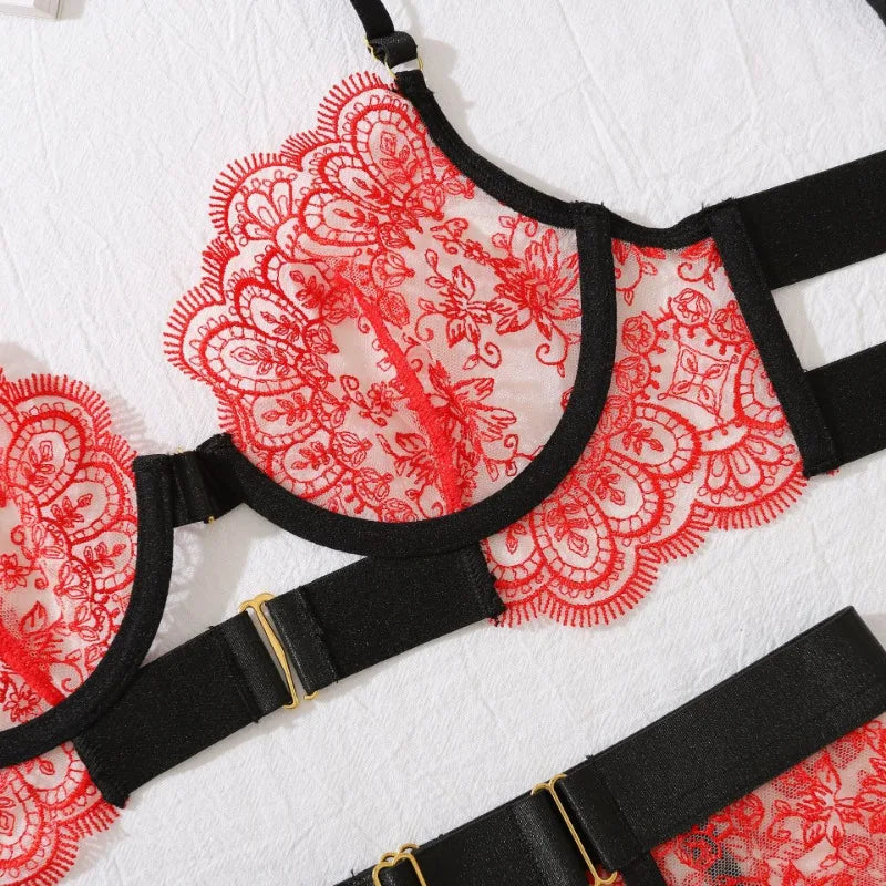 Two-piece Women's Set G-string Transparent Underwear Lolita Romantic Lingeries Set Sexy Bra and Panties Sets Lingerie for Woman
