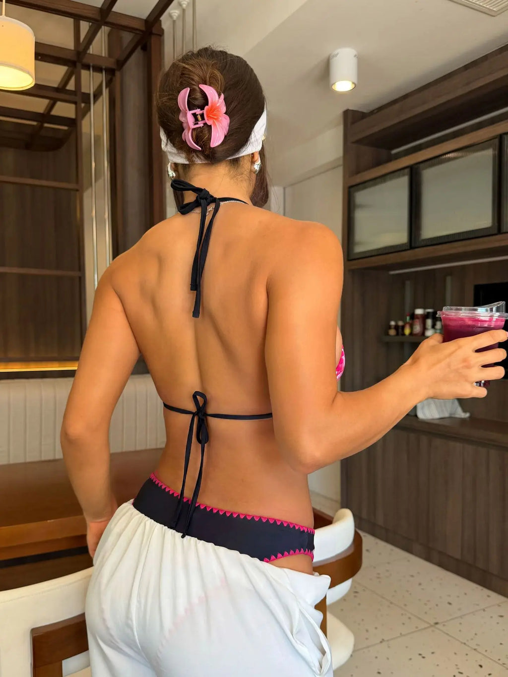 2026 New Sexy Low Bikini Set Swimwear Women Print Floral Brazilian Halter Backless Swimsuit Strappy Beachwear Dot Biquini Female