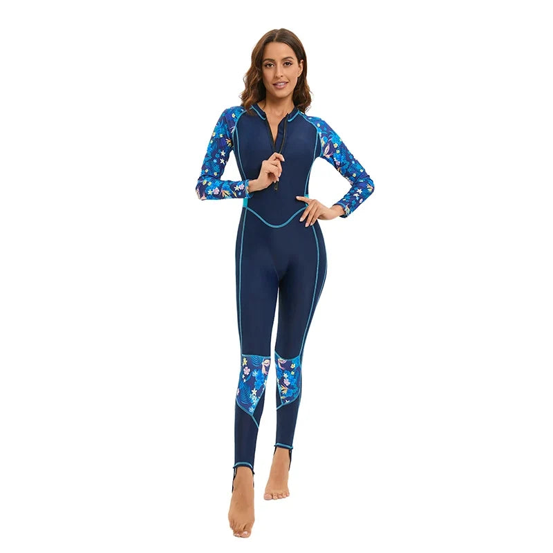 2024 Sport Long Sleeve Rash Guard One Piece Swimwear Women Swimsuit Beachwear Summer Monokini Surfing Suit Femme Bodysuit