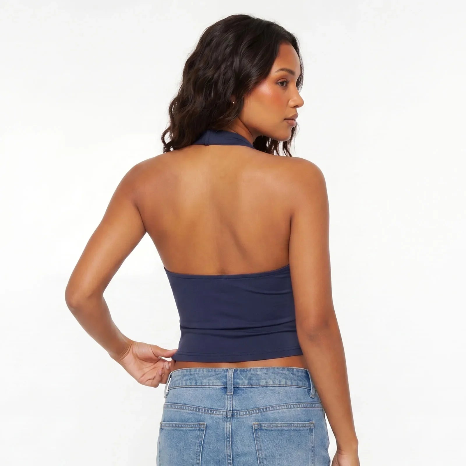 2026 Summer Women's Halter Square Neck Vest Sleeveless Open Back Slim Fit Corset Retro Casual Sexy Cropped Tank Tops