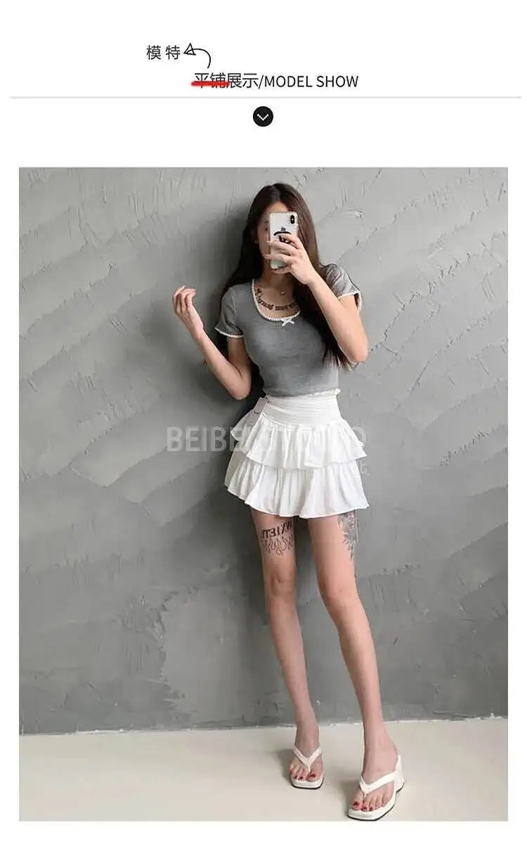 Cake Skirt White Fluffy High Waisted Girlish Style Short Half Skirt Black Ballet Skirt Fashion Sweet Korean Women 2026 New 55OK