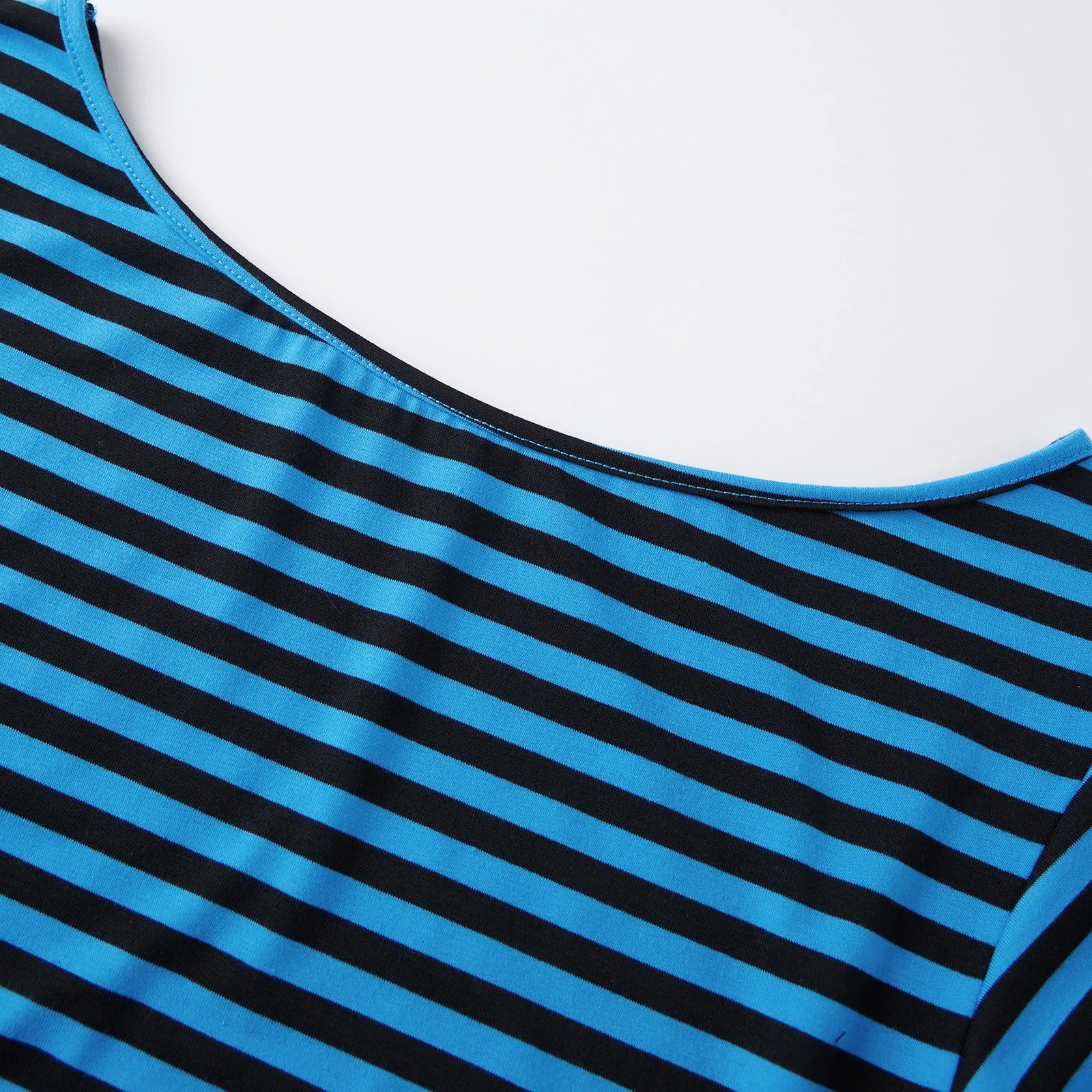 Women Elegant Summer Off One Shoulder Tops Striped Short Sleeve Loose Fit Basic T Shirts for Daily Wear
