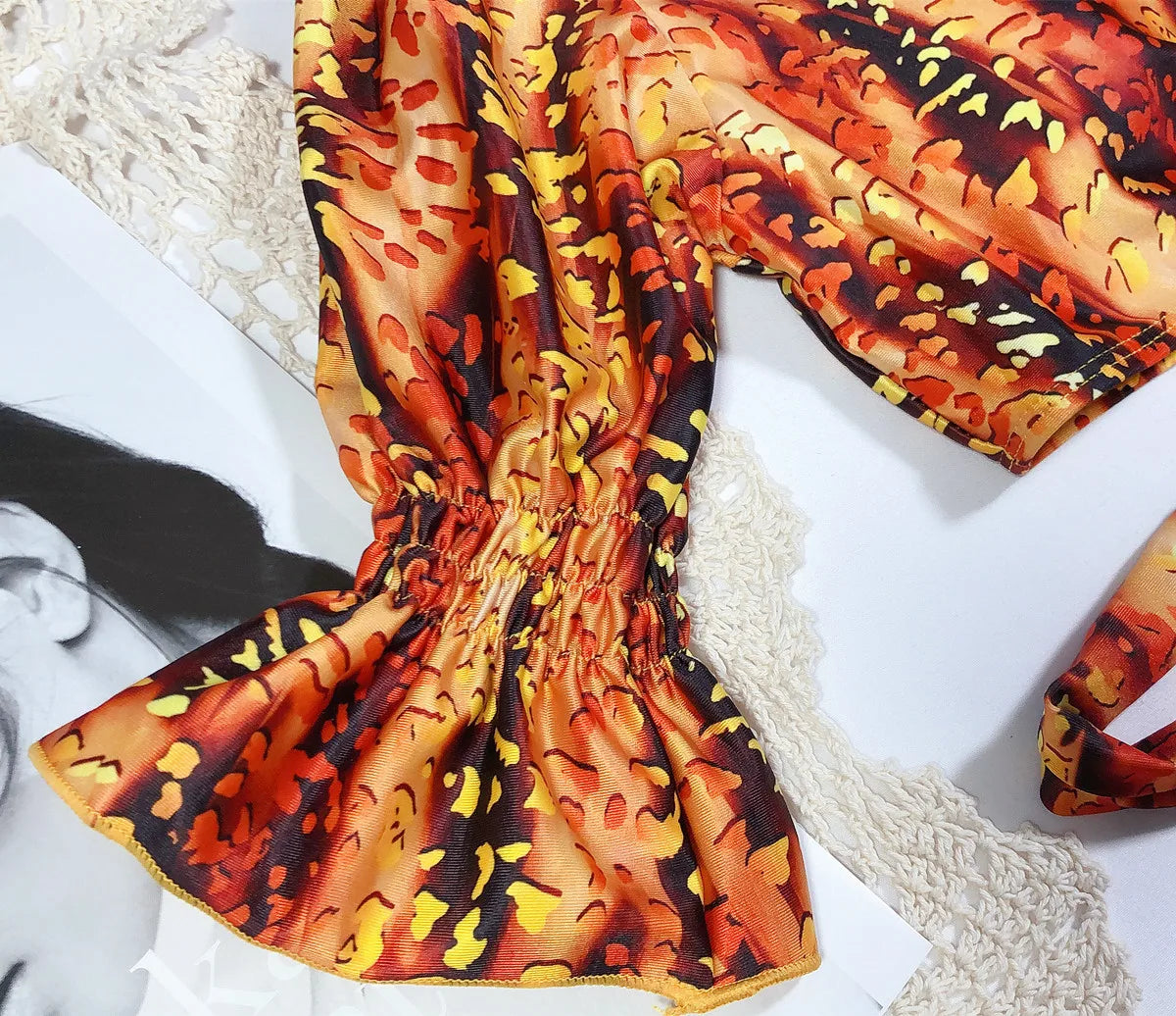 Sexy Two Piece Swimsuit Swimwear Women Short Sleeve Leopard Print Bikinis Set Bathing Suit Beachwear 2026 Maillot De Bain Femme