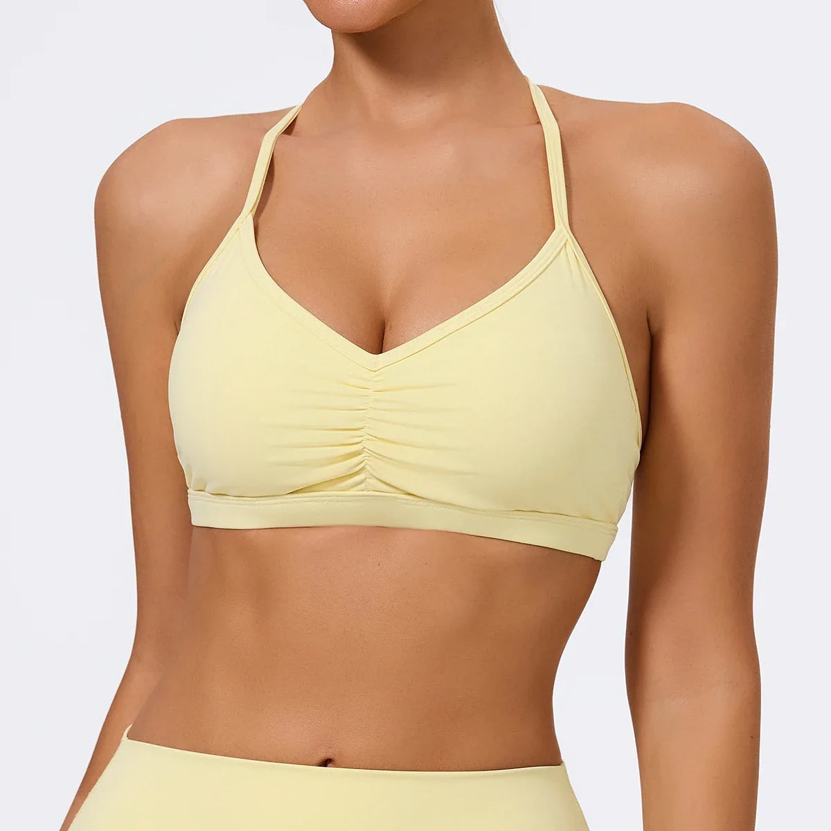 Hearuisavy Summer Scrunch Sports Bra Gym Top Women Running Back Cross Top Sportswear Yoga Underwear Fitness Workout Yoga Clothes