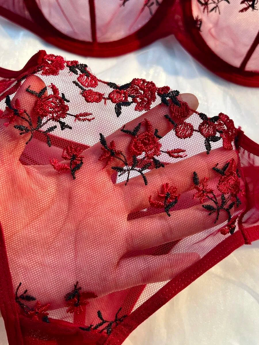 Sexy Lingerie Romantic Fancy Eroticу Set Woman 2 Pieces Transparent Women Underwear Embroidery Cute Beautiful Bra And Panty Sets