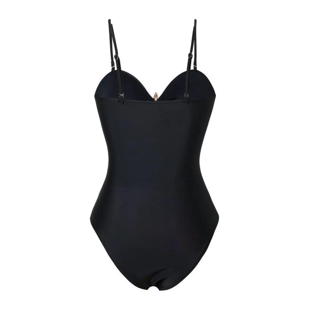 Vintage White Khaki Patchwork Swimwear Women 2026 Starfish Ornament Hollow Pleate One Piece Swimsuit Beach Bathing Suit Monokini
