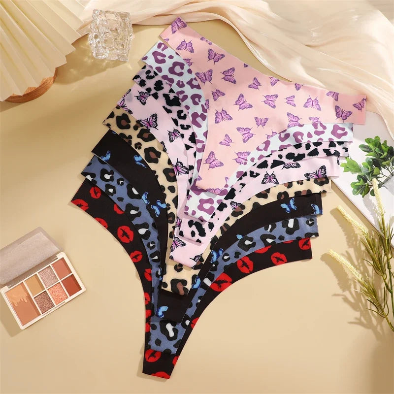 3Pcs Ultra-thin Seamless G-string Women Thongs Sexy Sweet Fruit Low-waist Panties Ladies Soft Cute Thongs Female S-XL T-Back