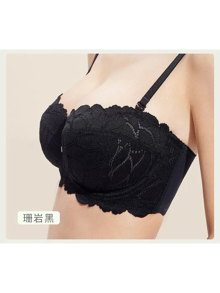 Full Bust French Lace Bralette Wireless Support for Women Plus Size Full Coverage T-Shirt Bra Anti Sagging Comfort MOYISU Sexy