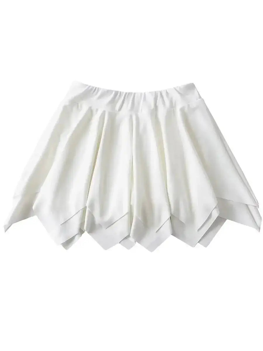 Summer Sexy Pure Desire Loose Edge Design Sense Short Skirt Women High Waisted Wrap Hip Reducing Age Pleated A-line Skirt H2JI