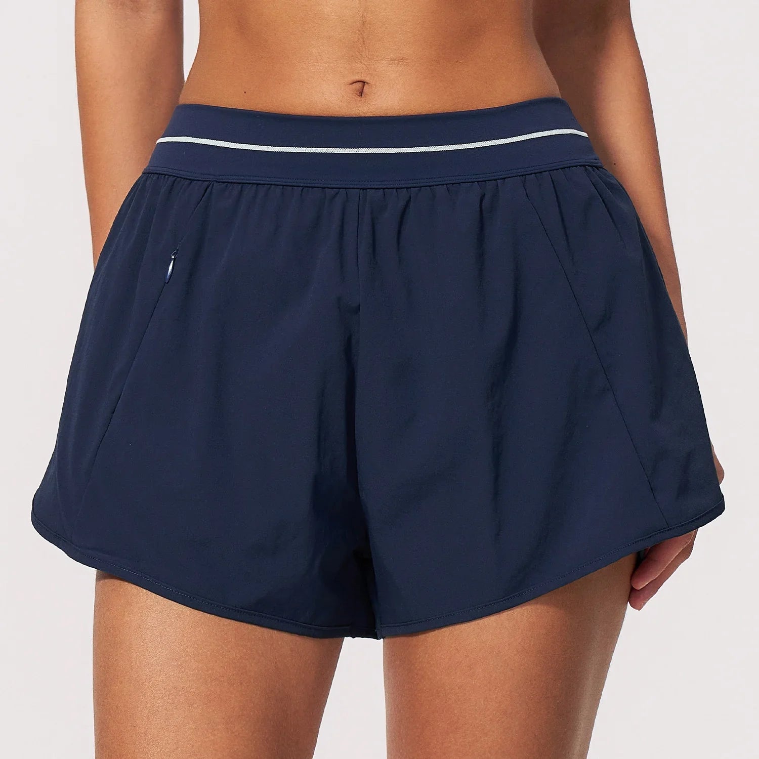 New Brushed Sports Shorts Women High Waist Fake Two Pieces of Anti Glare Shorts Leggings Casual Loose Pocket Fitness Sportwear
