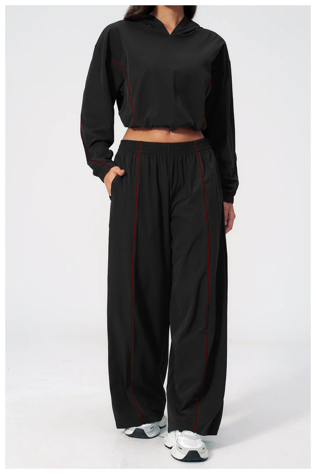 Outdoor Cool Sun Protection Yoga Sets Women UV Resistant Skin Quick Drying Long Sleeve Hoodies Pocket Pants Running Fitness Suit