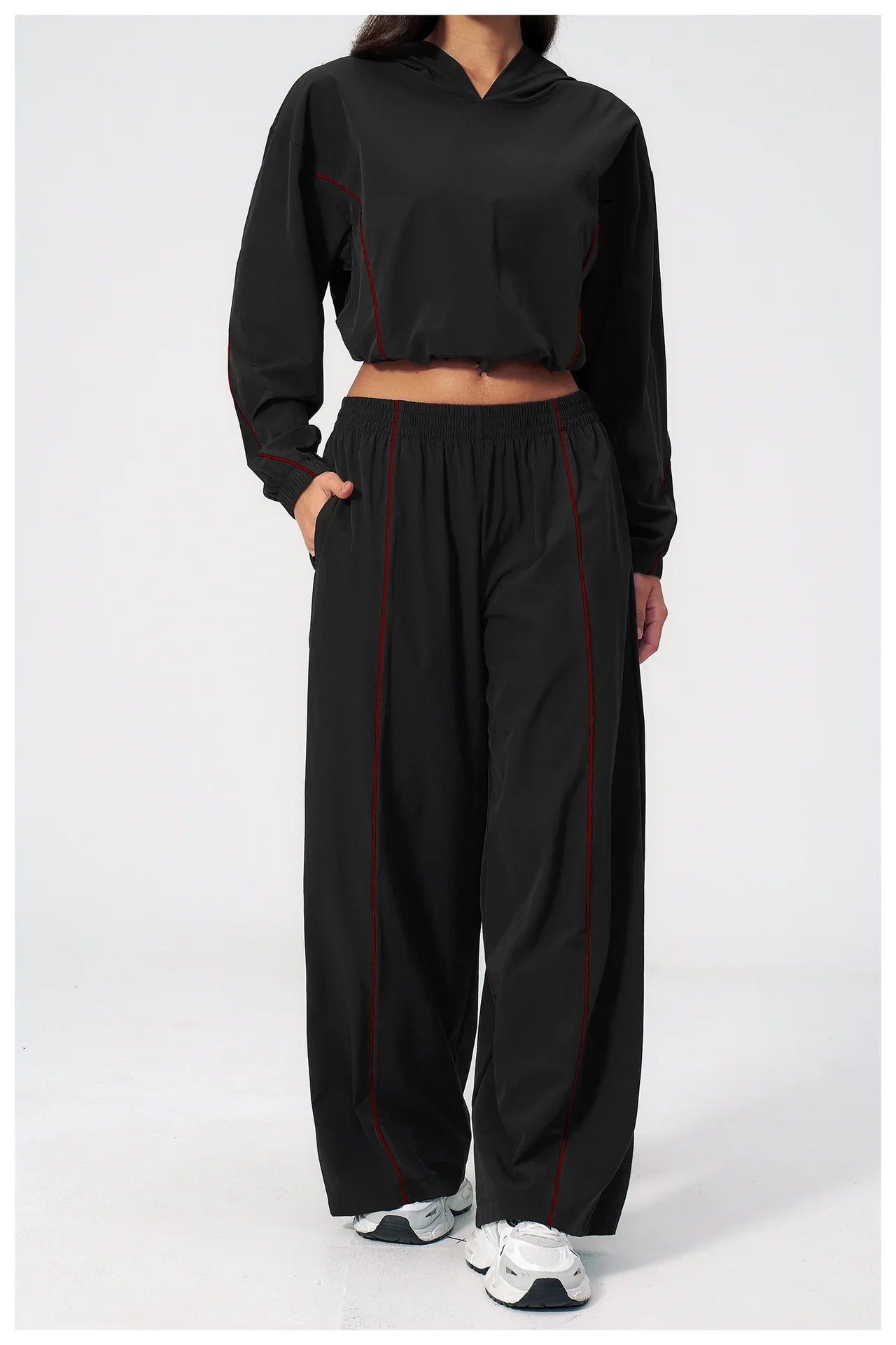 Outdoor Cool Sun Protection Yoga Sets Women UV Resistant Skin Quick Drying Long Sleeve Hoodies Pocket Pants Running Fitness Suit