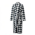 Women Fall Winter Warm Shawl Collar Robe Soft Long Sleeve Pocket Robe Spa Bathrobe Sleepwear Loungewear