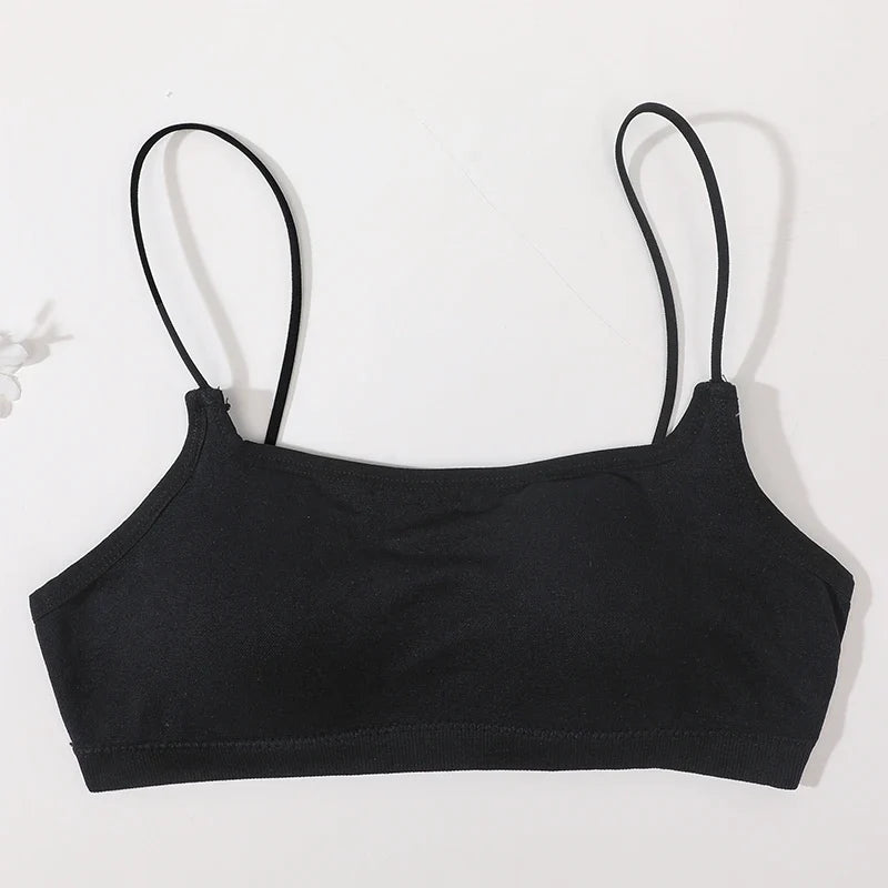 Women Low Back Crop Top Push Up Bras Seamless Underwear Thin Strap Camisole Sexy Lingerie Female Backless Bralette Tanks Top